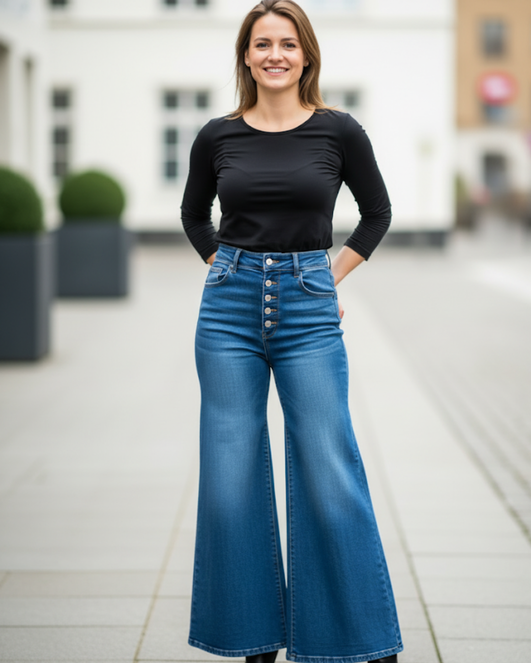 Pantalón de cintura alta acampanado