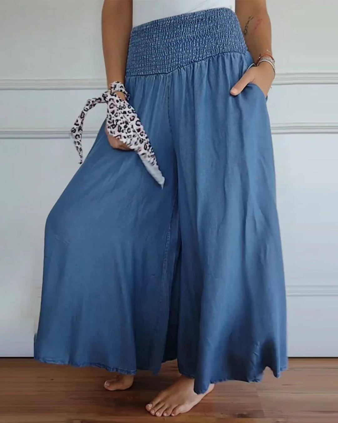 Falda Larga con Bolsillos Estilo Fresco y Natural