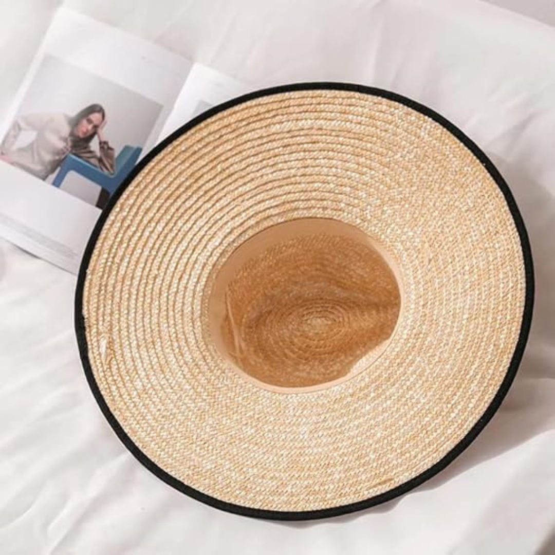 Sombrero de Paja Tejido con Cinta Decorativa