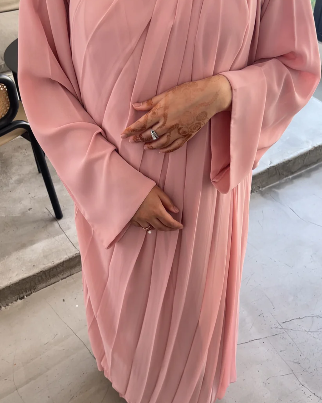 Vestido Abaya Fluido con Bolsillos Laterales