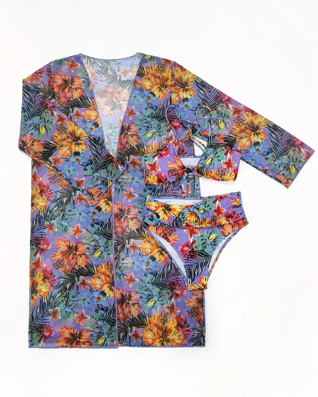 Bikini Tropical con Pareo a Juego
