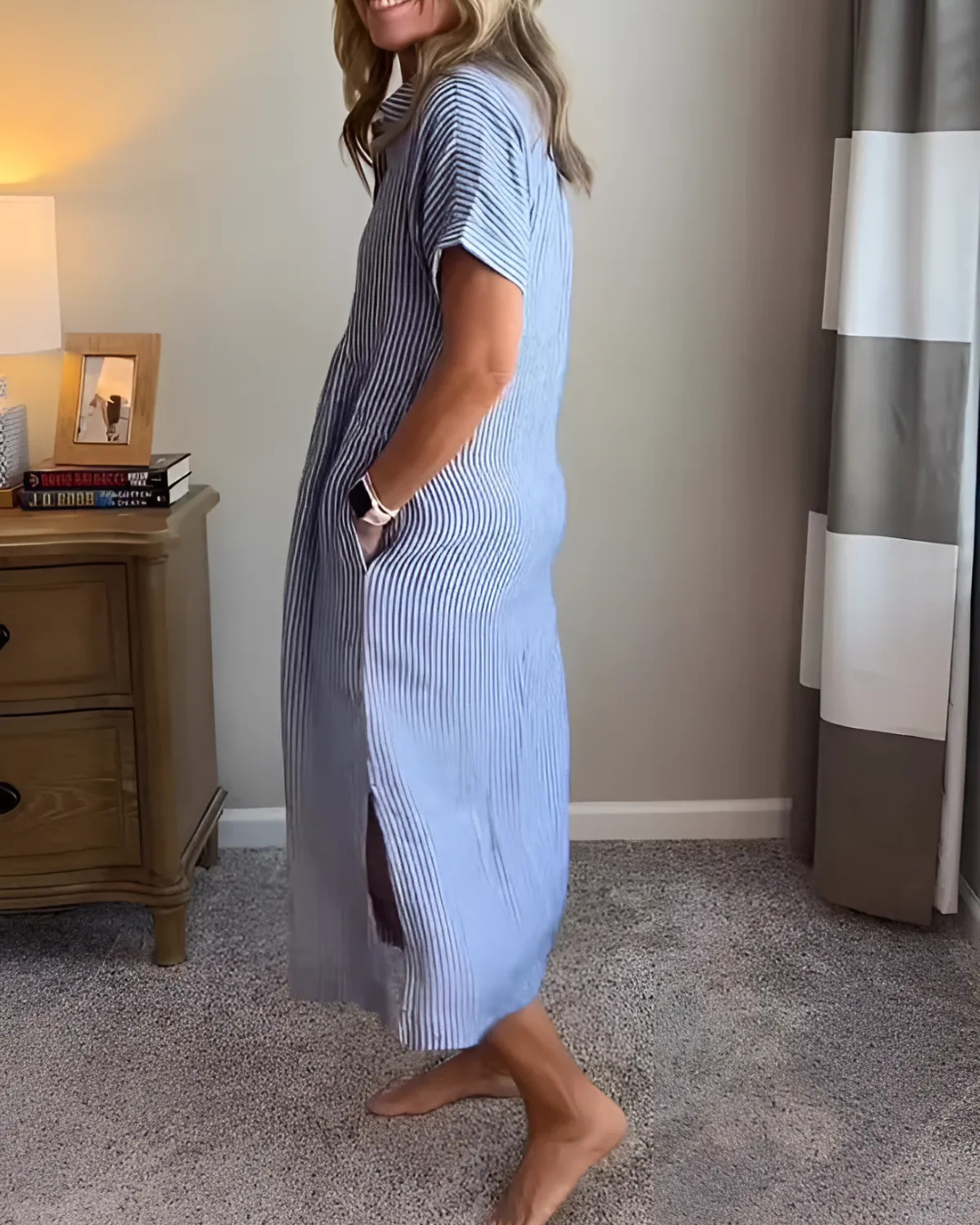 Vestido Camisero con Botones y Bolsillos
