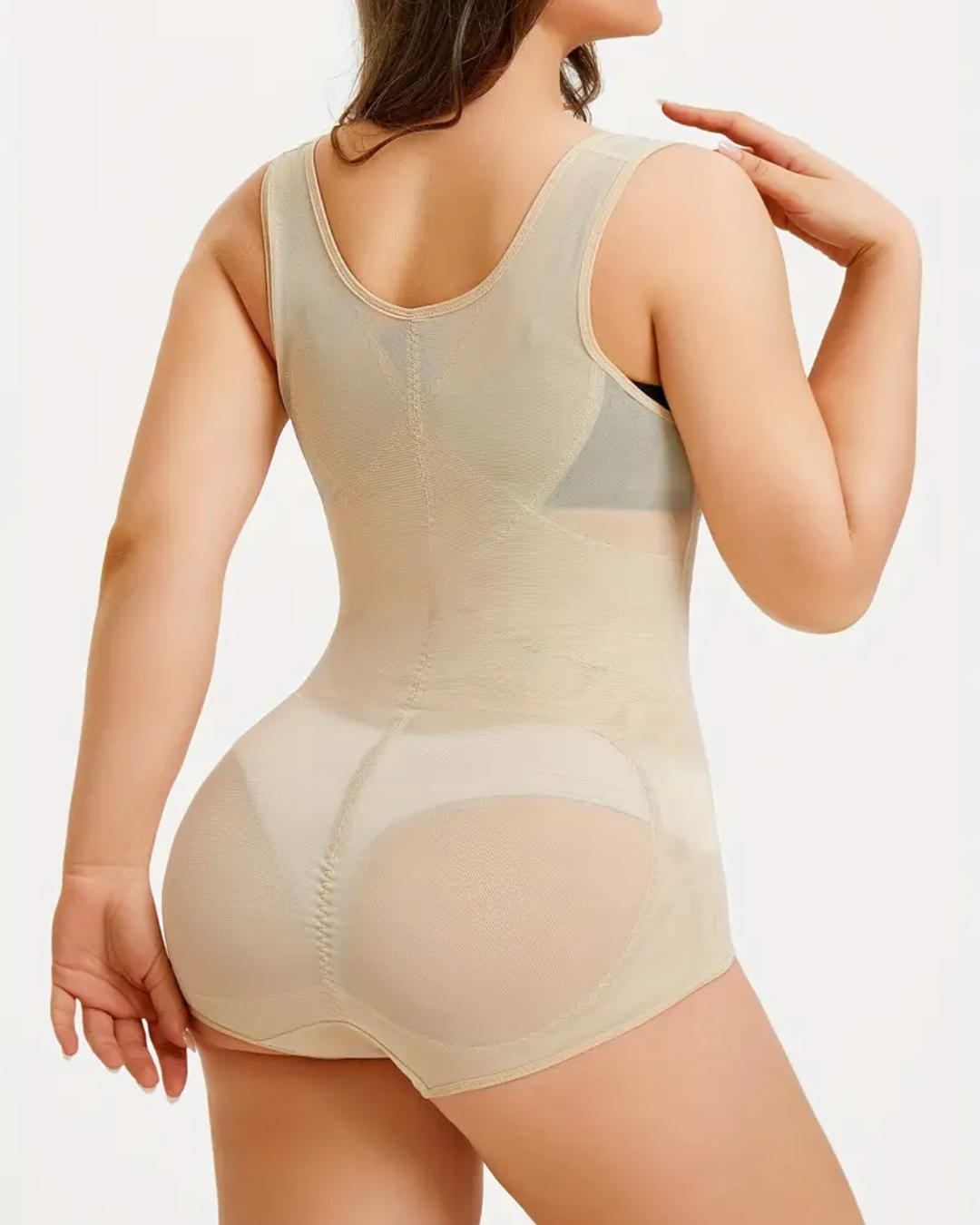Faja Casual Talla Grande con Tirantes Semitransparentes con Control de Abdómen y Realce de Busto.