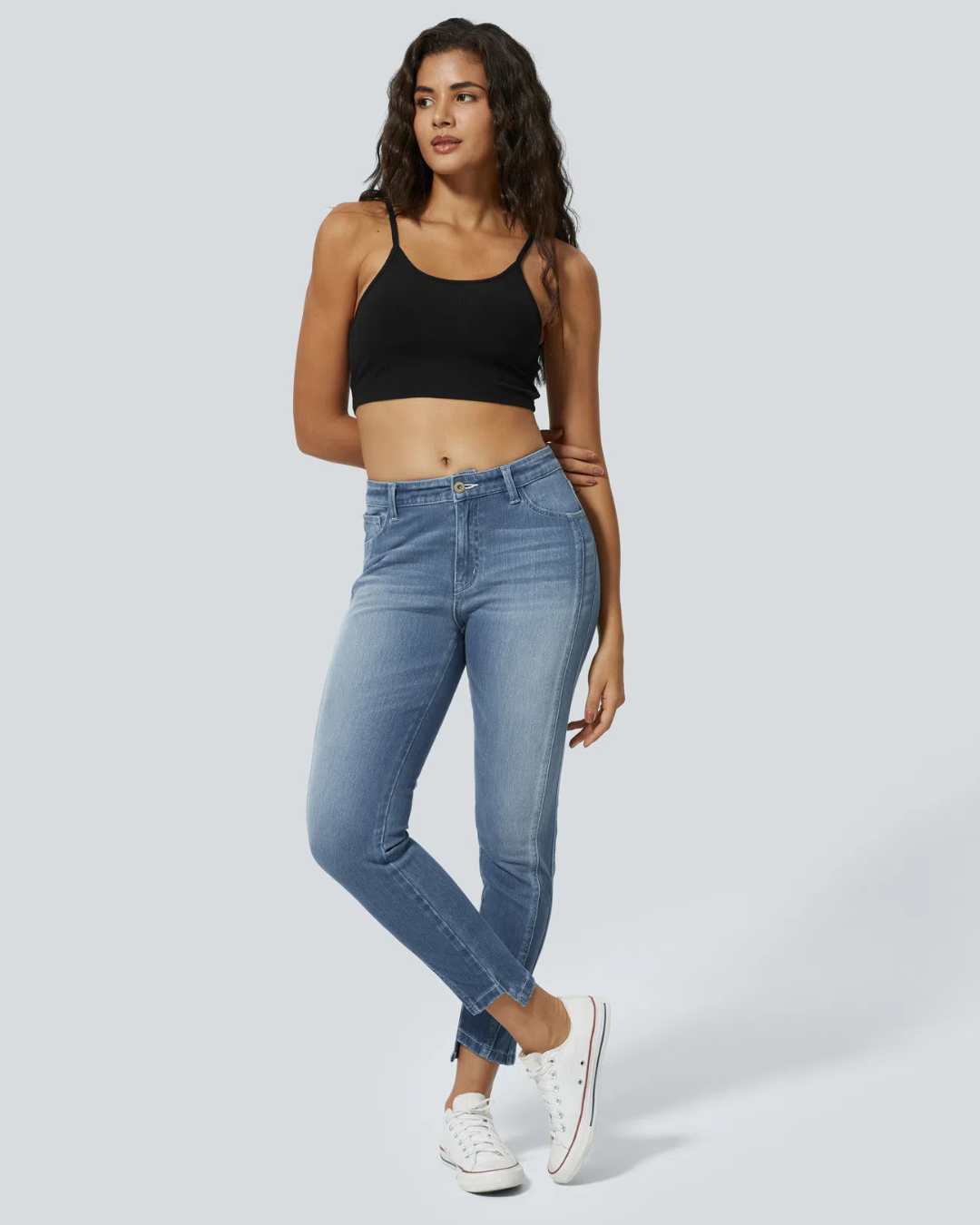 Pantalón Ajustado con Múltiples Bolsillos y Cierre de Cremallera para Mujer