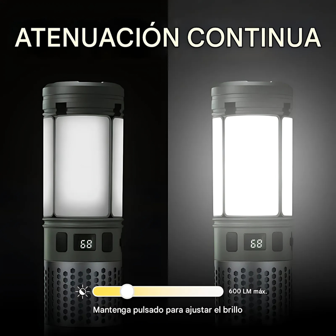 Lampara de Camping Recargable y Resistente al Agua
