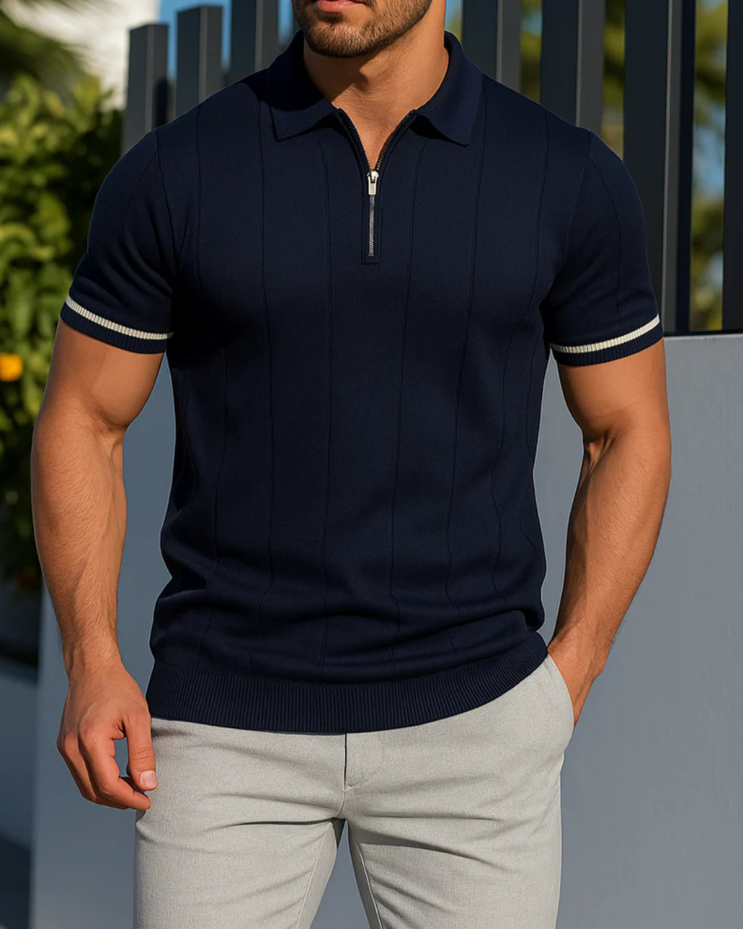 Polo Ligero con Tejido Suave y Resistente Para Hombre