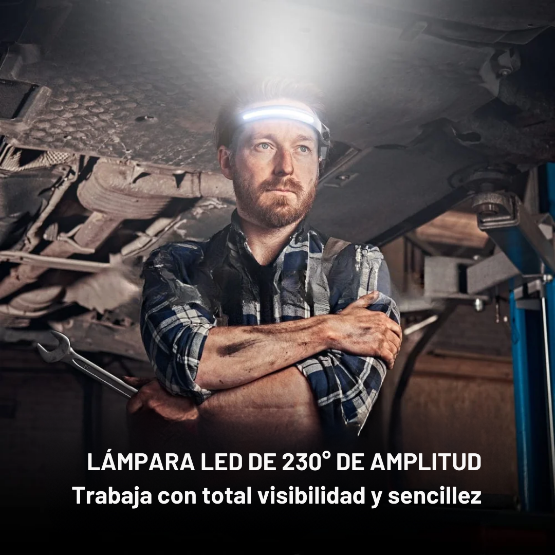 Lámpara Frontal de Cabeza 230° con Sensor de Movimiento