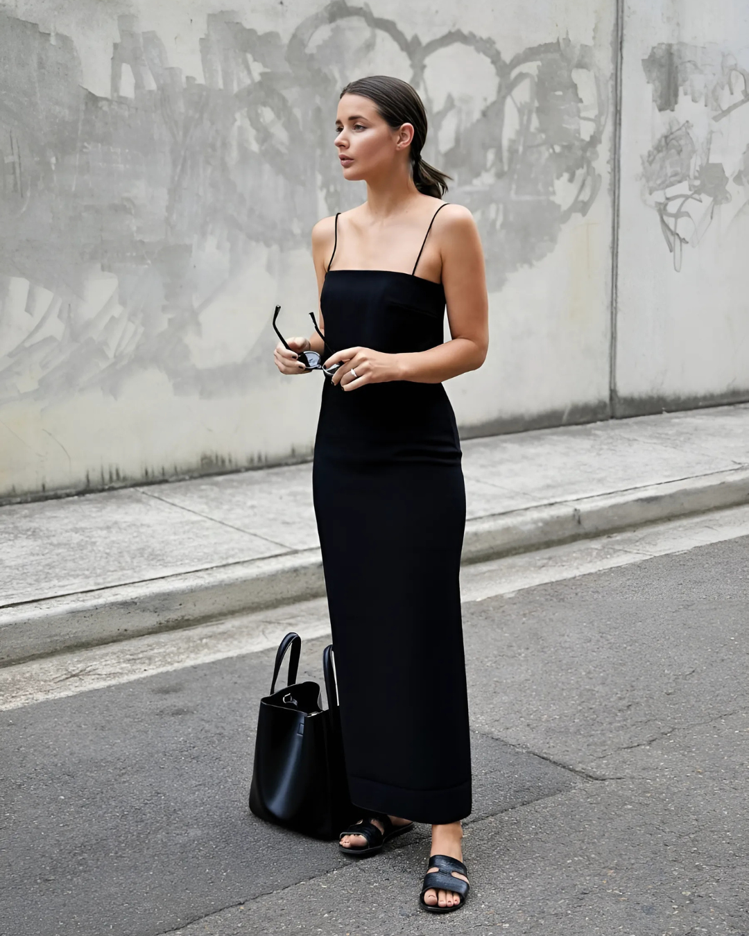 Vestido texturizado con tirantes finos para mujer