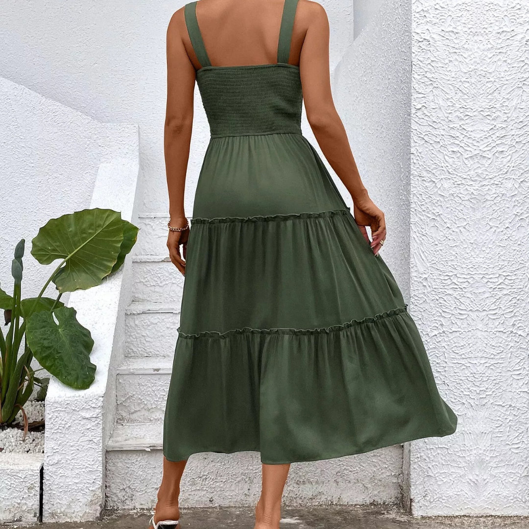 Vestido Corto con Dobladillo Acampanado