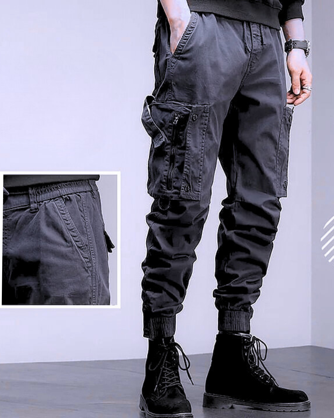 Pantalón Cargo con Múltiples Bolsillos Para Hombre