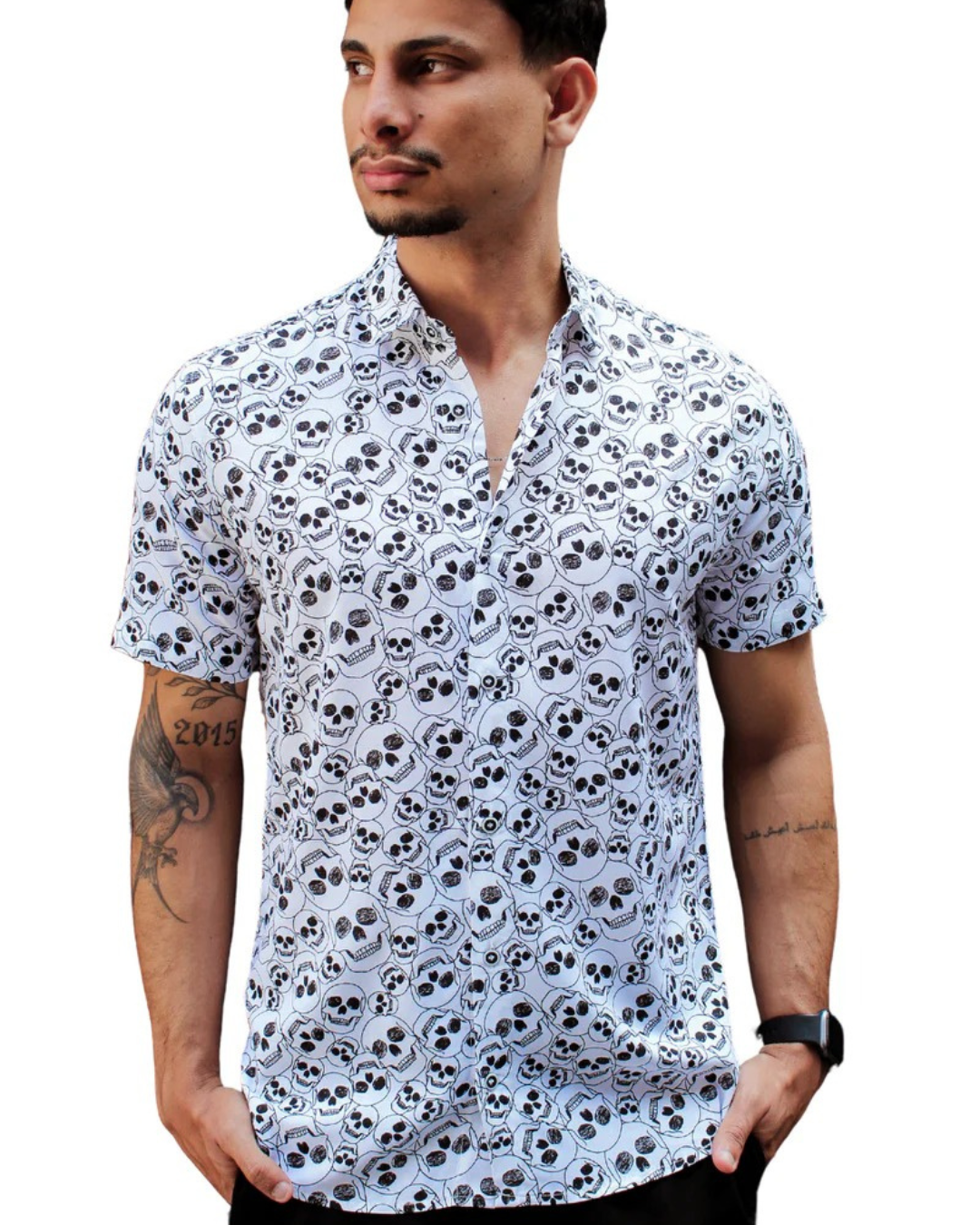 Camisa de Manga Corta con Estampado para Hombre