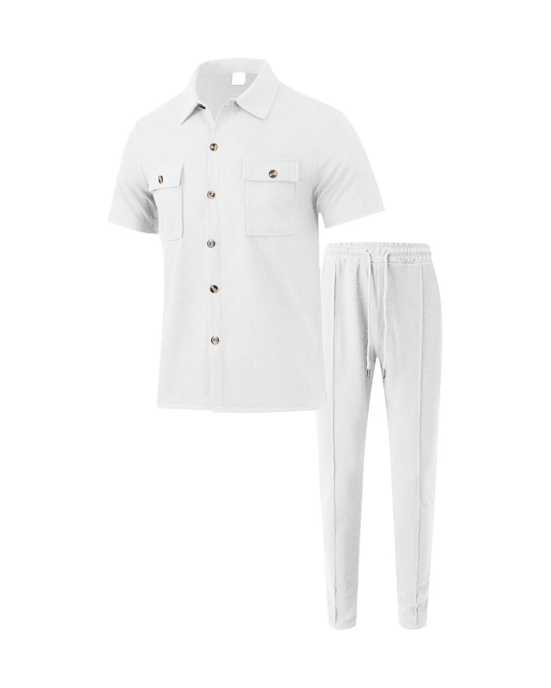 Conjunto informal de dos piezas en algodón y lino para hombre