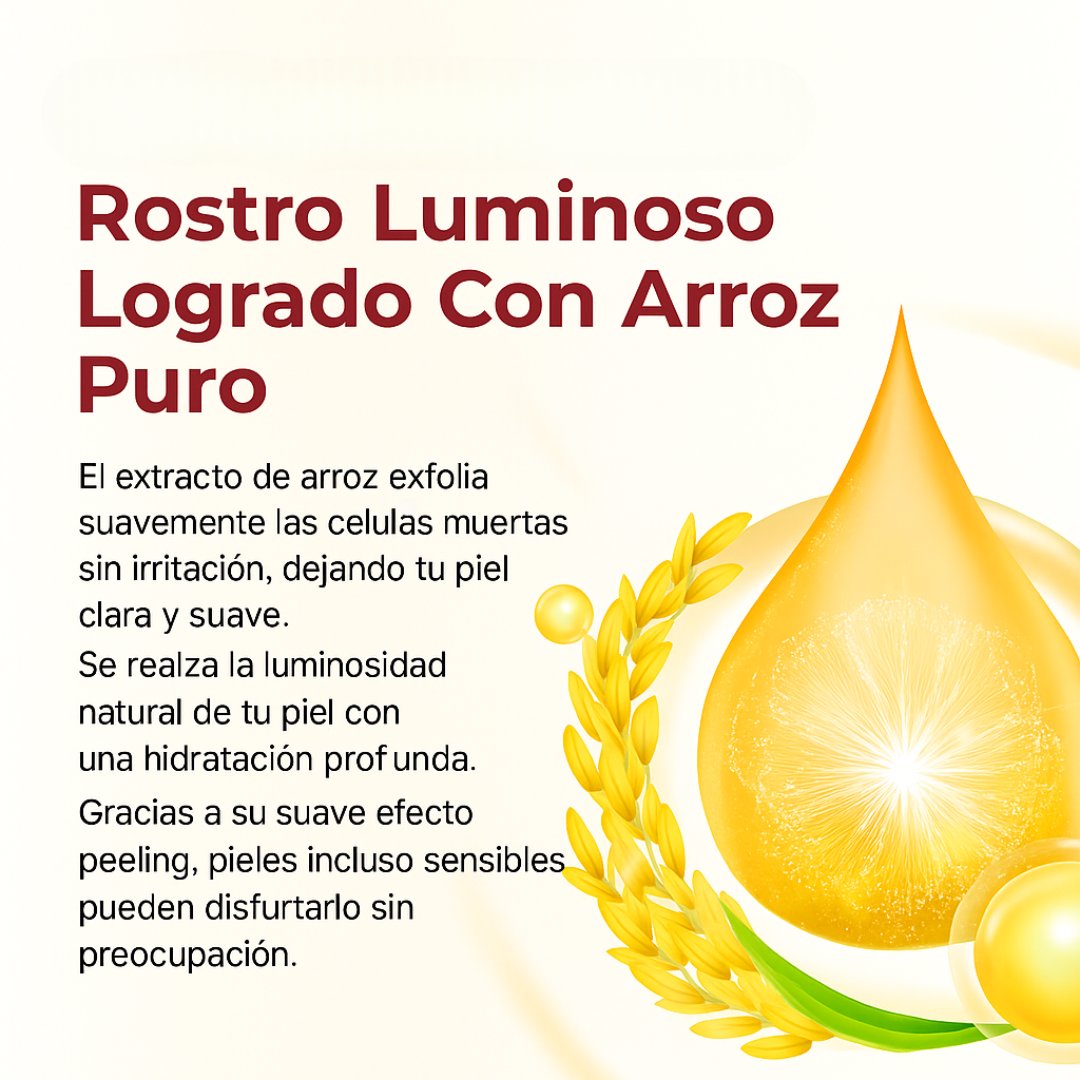 Suero Facial de Arroz para Exfoliación Suave y Luminosidad Natural (OFERTA 2X1)