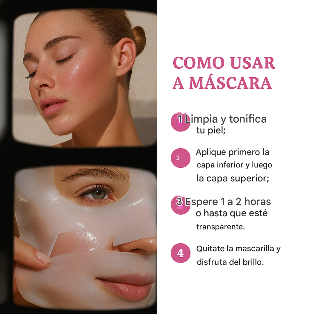 Mascarilla de Biocolágeno para un Cutis Luminoso y Cristalino 100% Testada por Dermatólogos