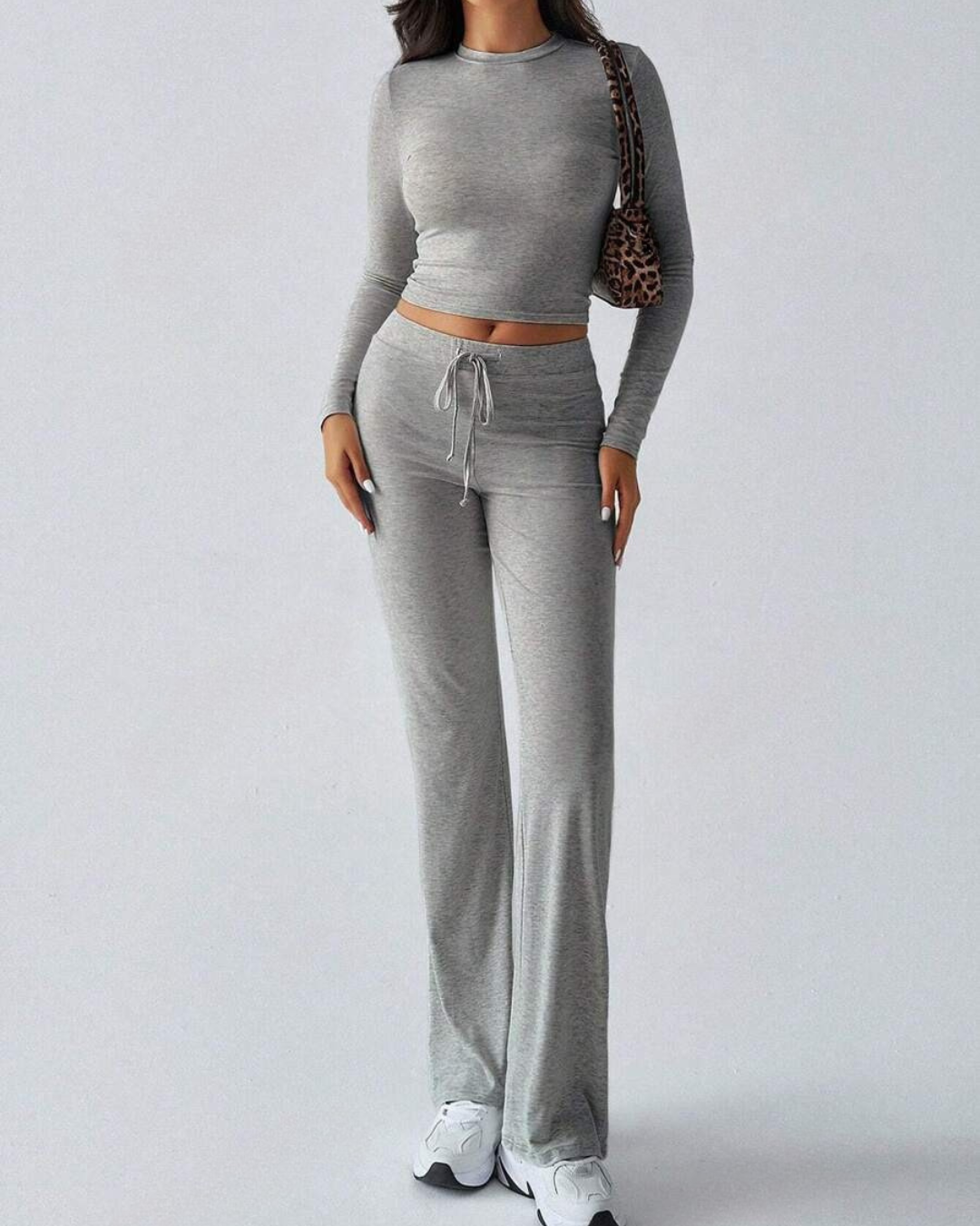 Conjunto de Camisa Ajustada Manga Larga y Pantalón para Mujer