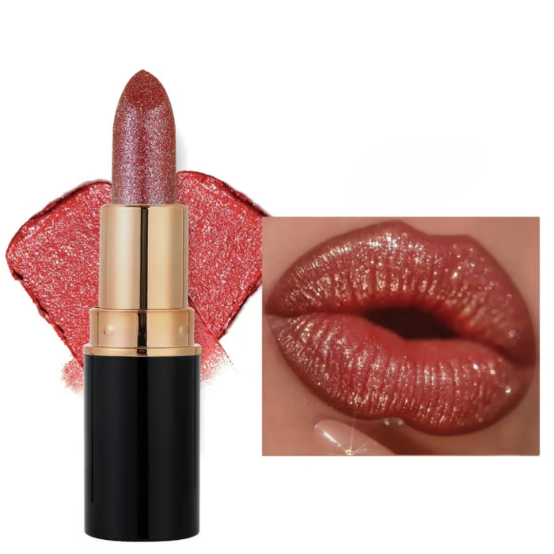 Barra Labial con Brillo de Labios de Diamante Resistente al Agua y con Purpurina (OFERTA 2X1)
