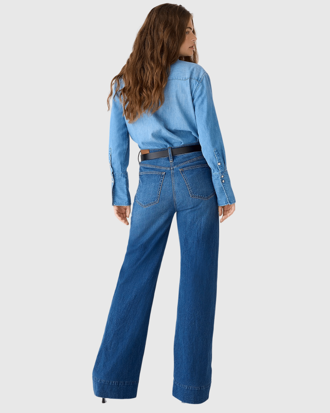 Pantalón de Cintura Alta y Corte Ancho con Control del Vientre