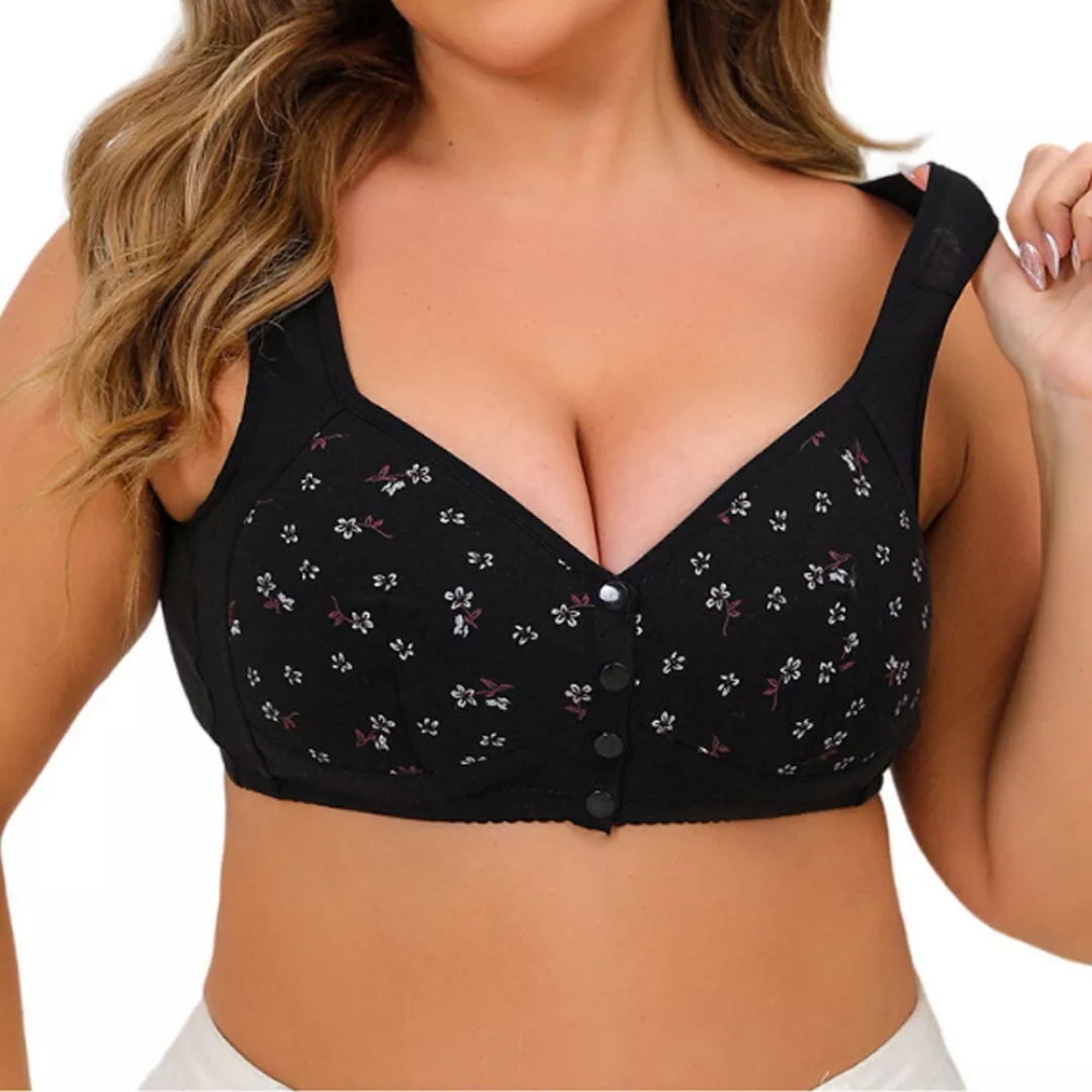 Sujetador Floral Cómodo y Confortable con Botón Frontal (OFERTA 2X1)