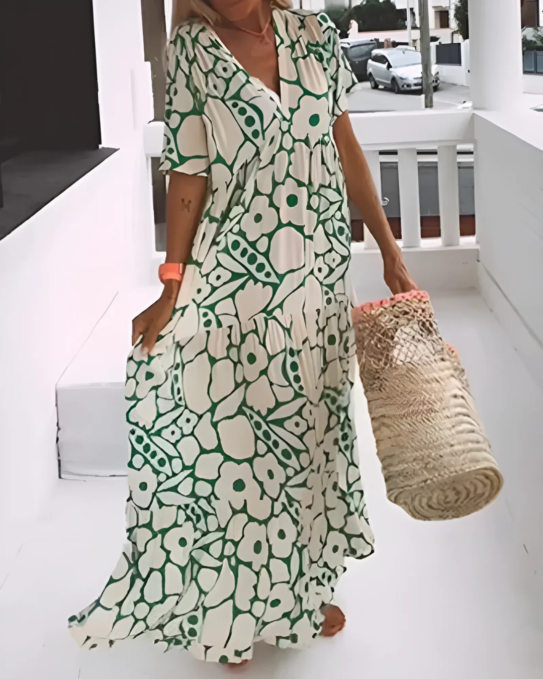 Vestido Holgado con Escote en V