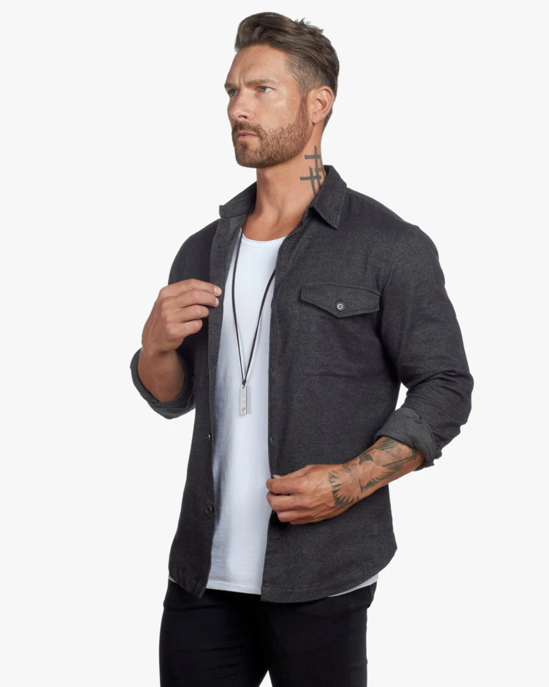 Camisa Abotonada de Corte Ajustado para Hombre