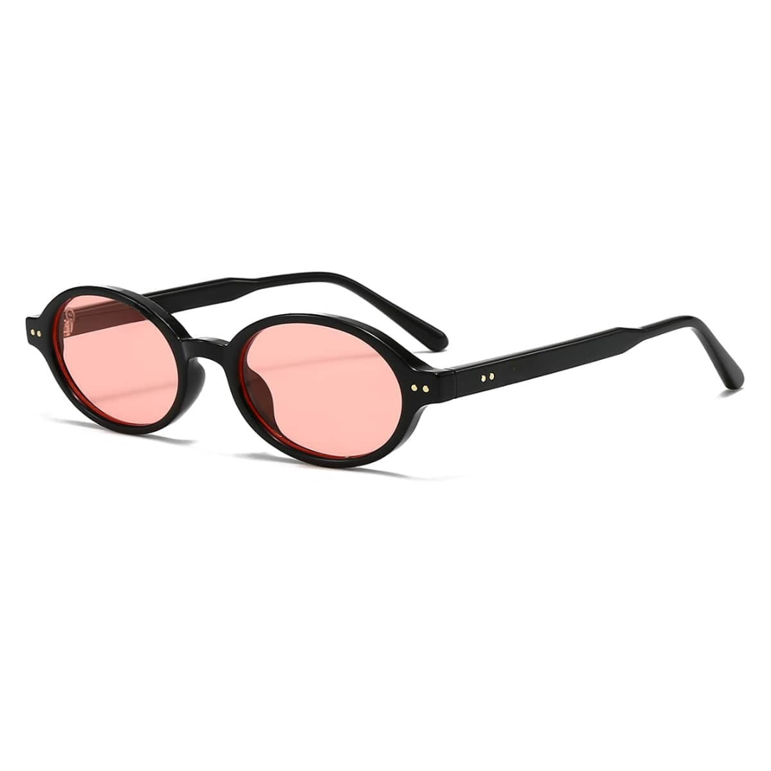 Gafas de Sol Ovaladas con Montura Negra de Estilo Retro Moderno