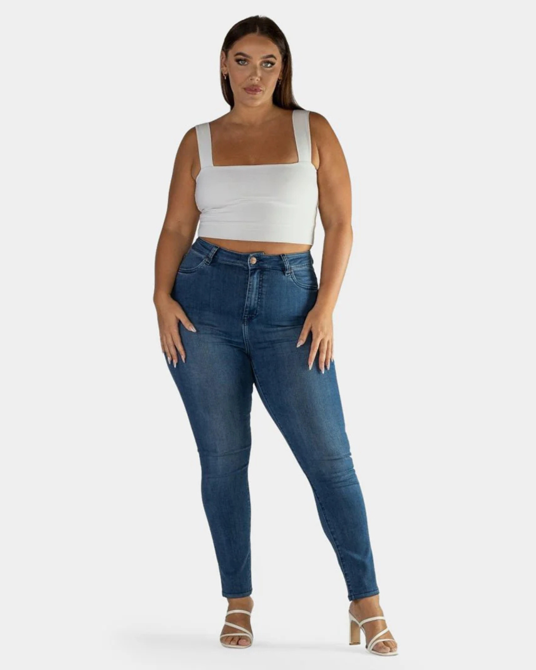 Pantalón Jeans ajustado de Mujer con Tejido Elástico