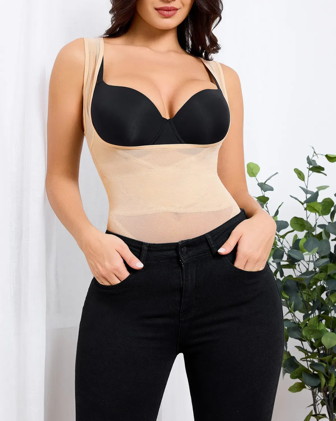 Faja de Abdominoplastia de Malla Triangular para Mujer