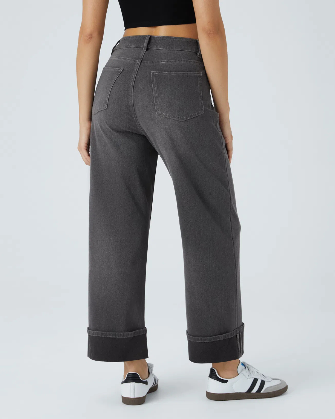 Pantalón con Cintura Alta y Botas Anchas