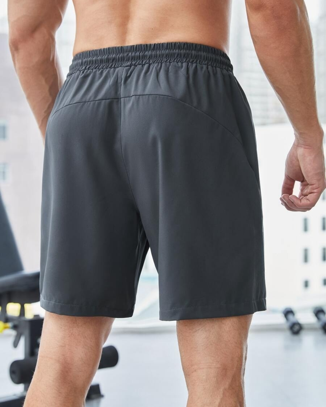 Pantalones cortos deportivos con cordón ajustable para hombre