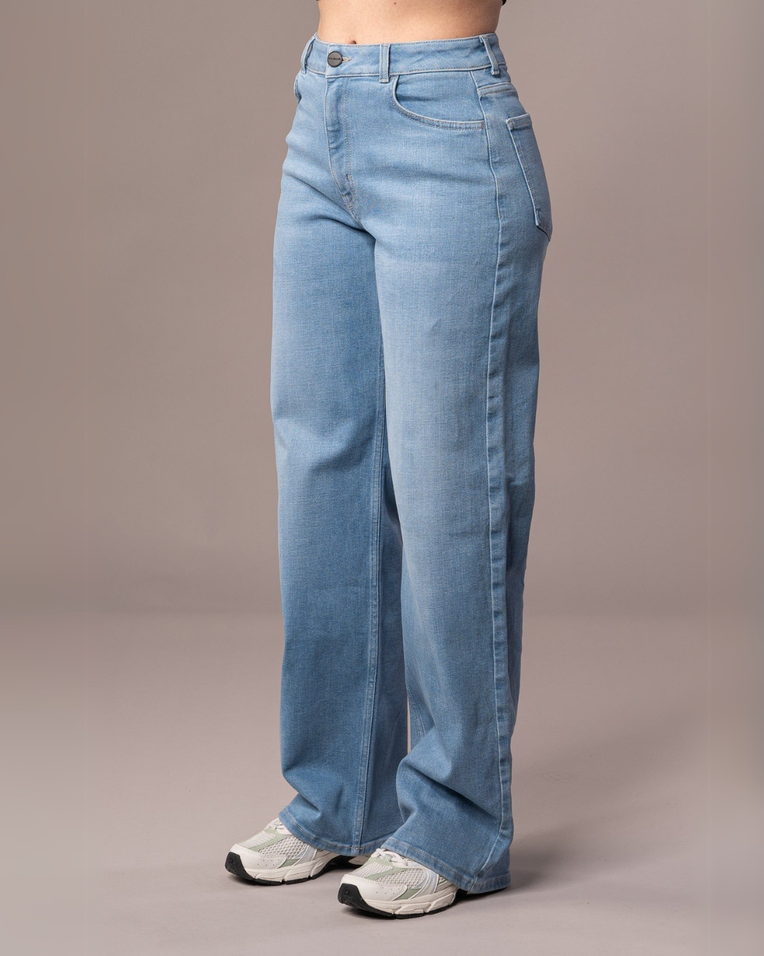 Pantalón de Talle Alto y Corte Alargado para Mujer