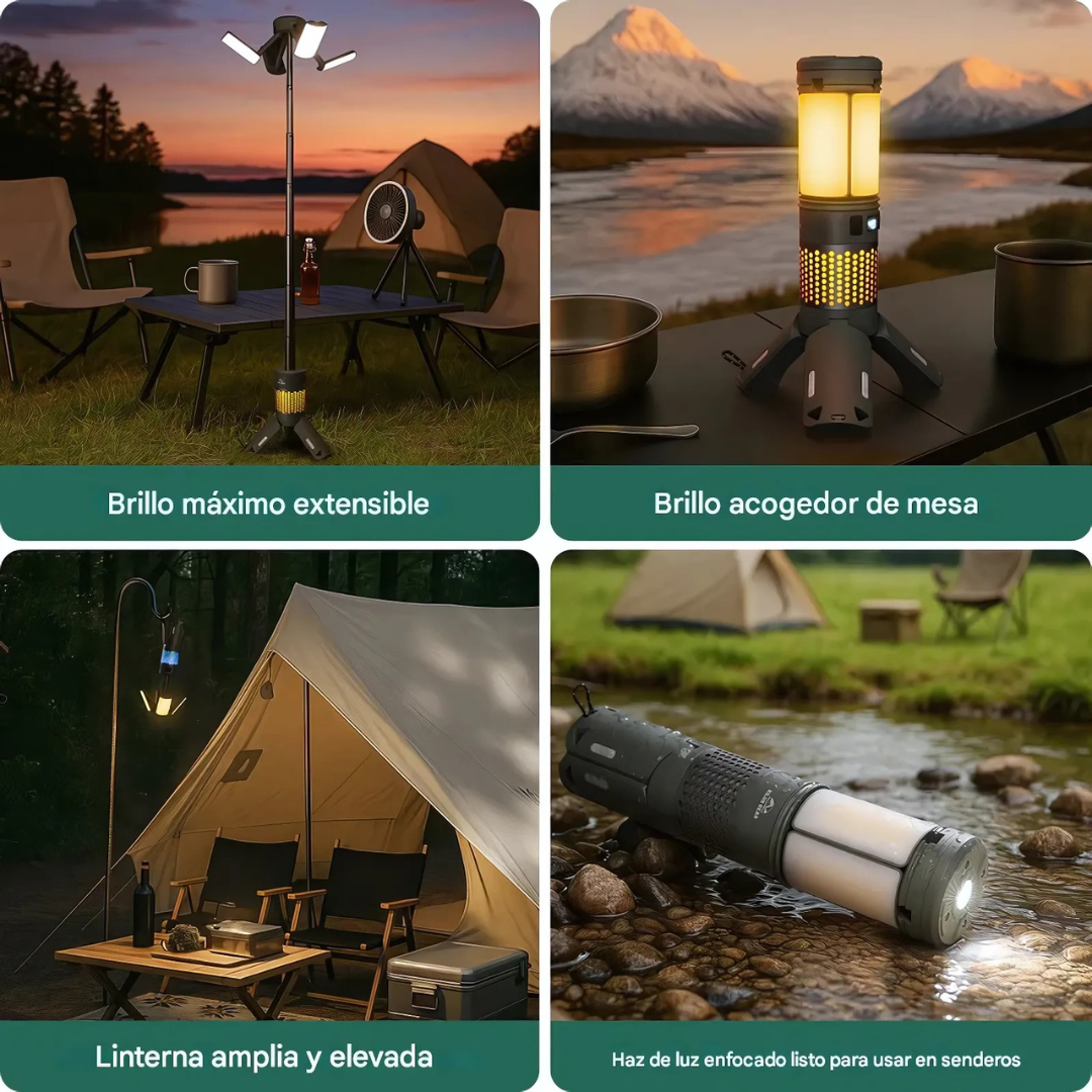 Lampara de Camping Recargable y Resistente al Agua