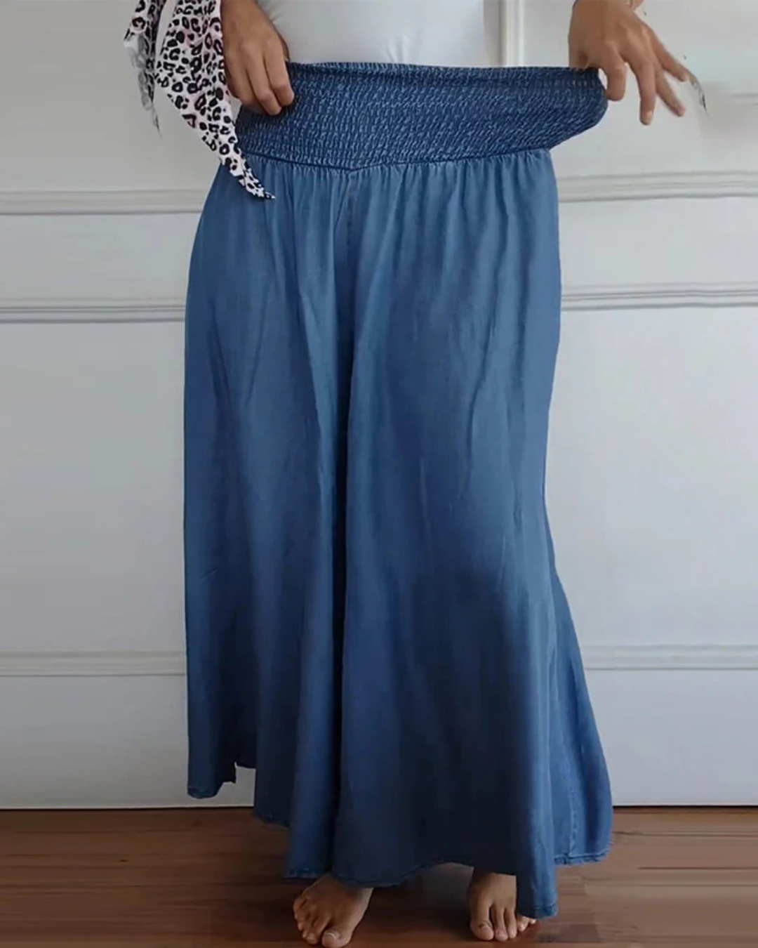 Falda Larga con Bolsillos Estilo Fresco y Natural