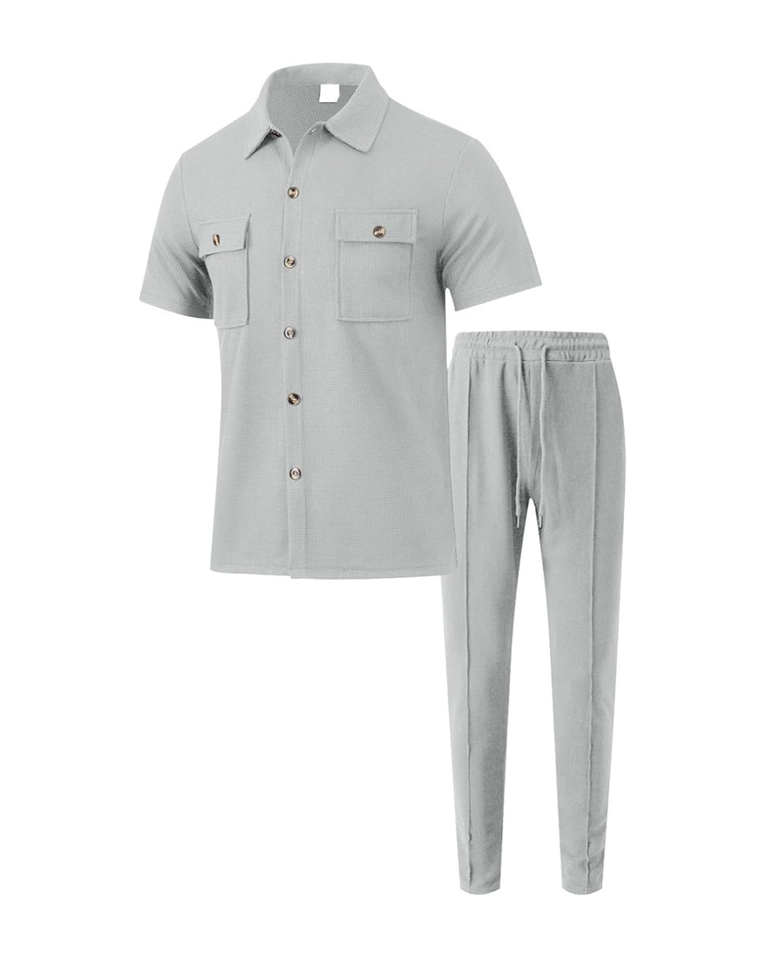 Conjunto informal de dos piezas en algodón y lino para hombre