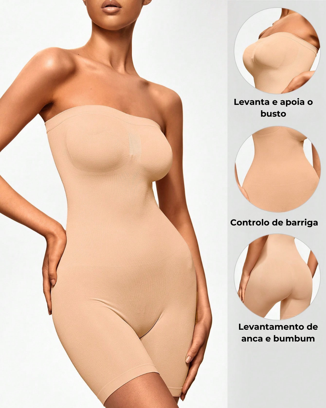 Faja moldeadora sin costuras para mujer con tirantes extraíbles