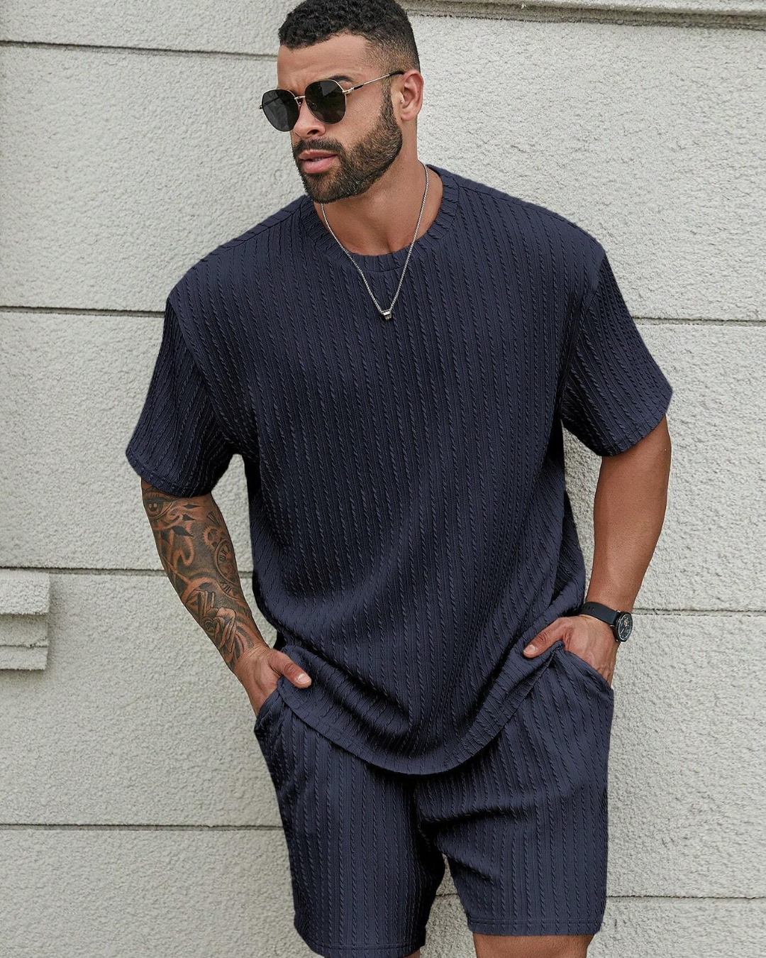Conjunto Casual de Camiseta Manga Corta y Short para Hombre