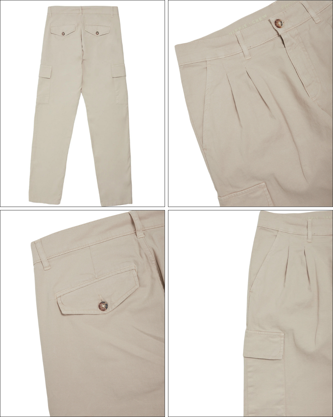 Pantalón Cargo de Lino y Algodón para Hombre