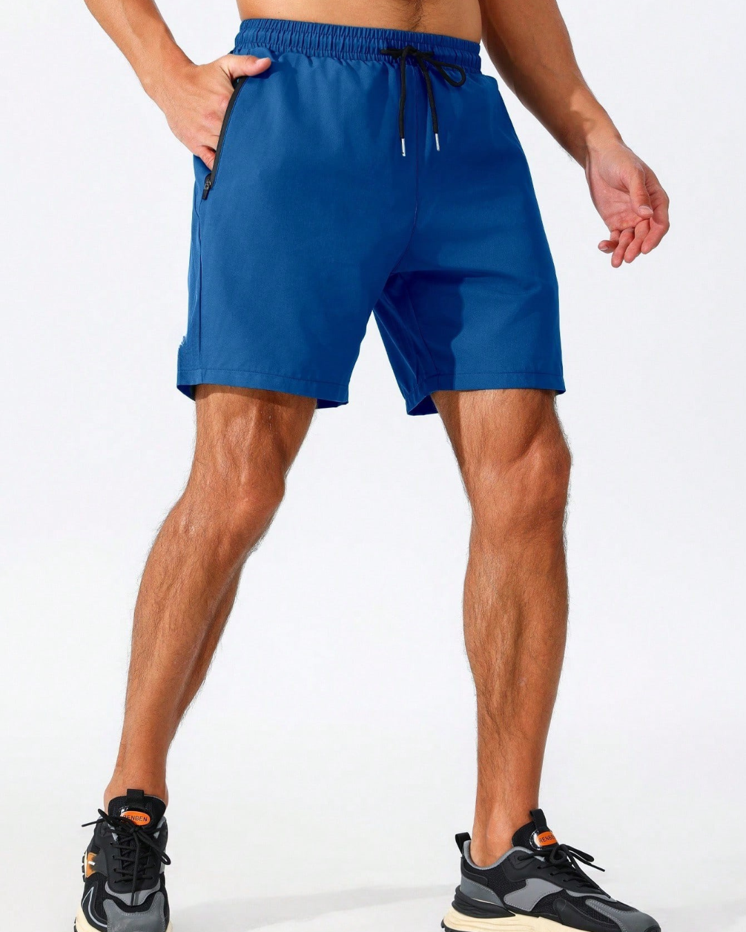Pantalones cortos deportivos con cordón ajustable para hombre