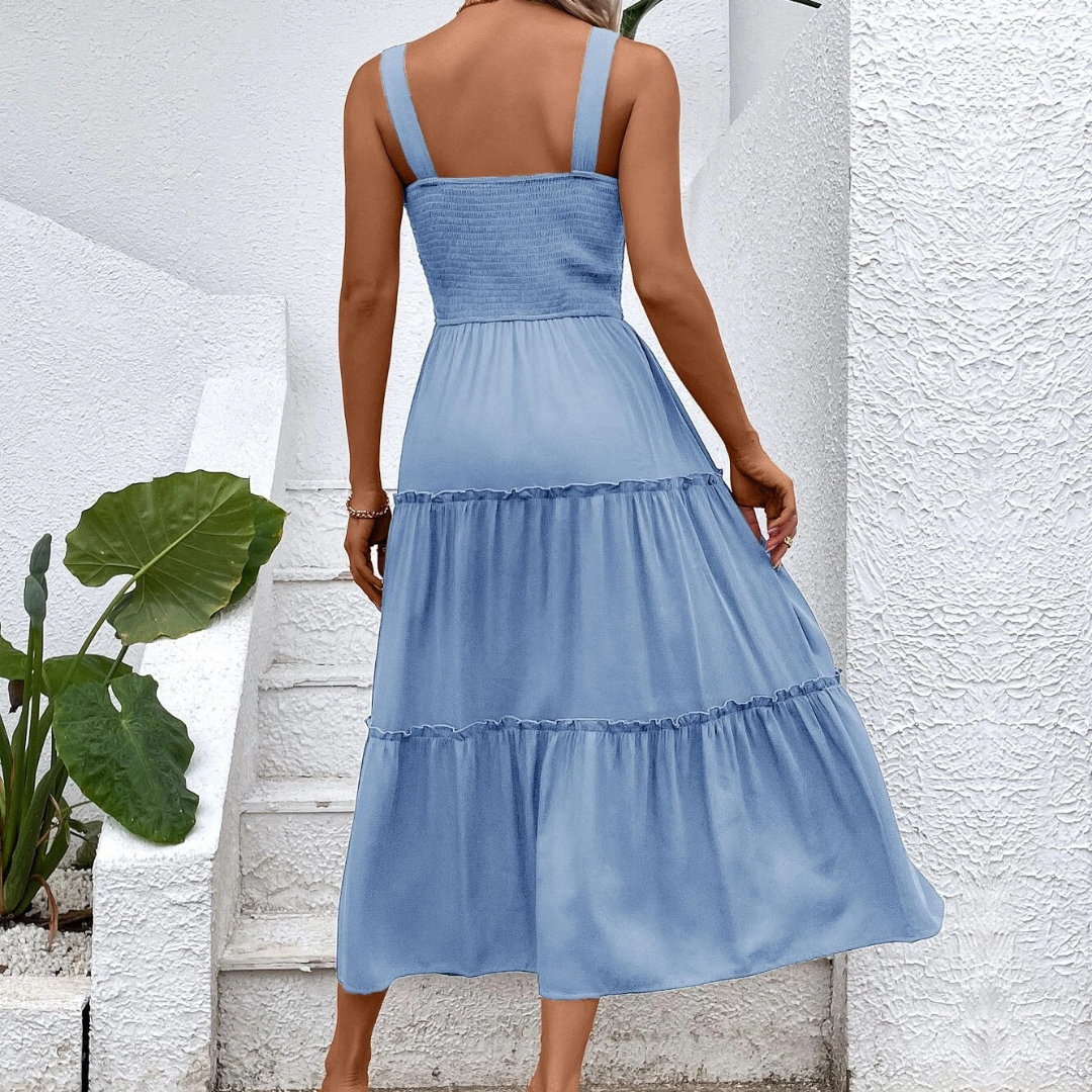 Vestido Corto con Dobladillo Acampanado