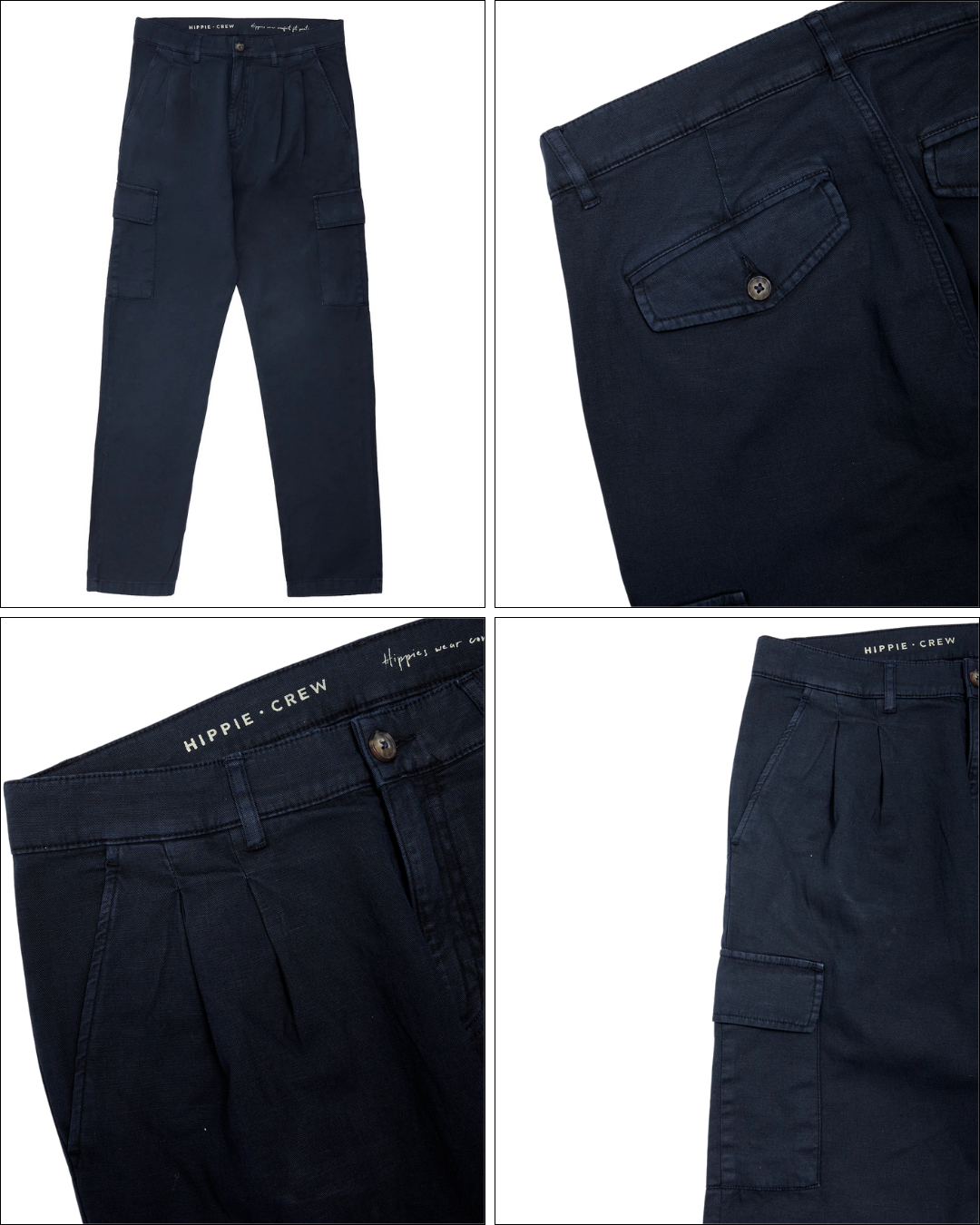 Pantalón Cargo de Lino y Algodón para Hombre
