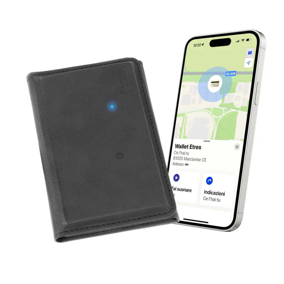 Billetera con tecnología de seguimiento
