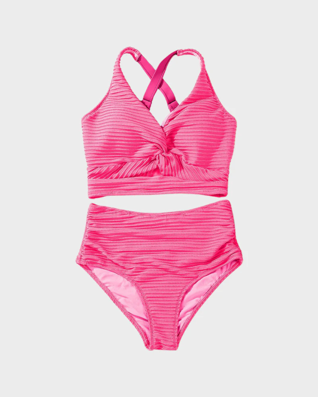 Bikini con espalda cruzada y cintura alta