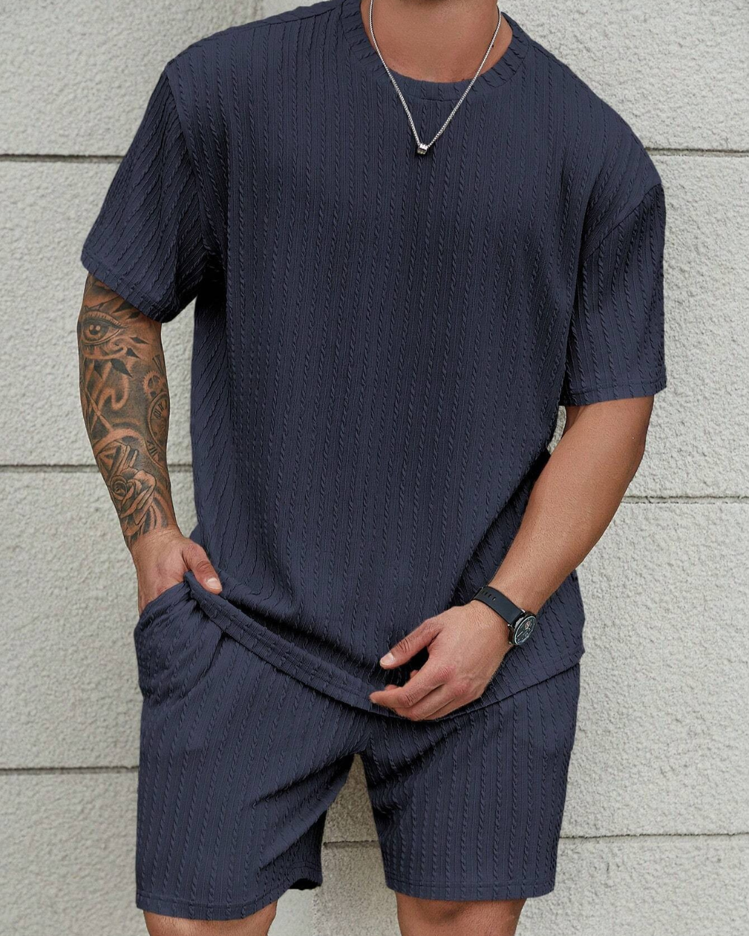Conjunto Casual de Camiseta Manga Corta y Short para Hombre