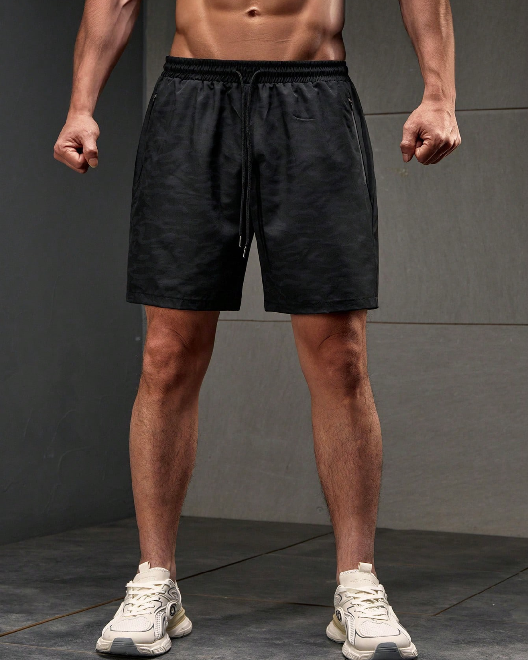 Pantalones cortos deportivos con cordón ajustable para hombre