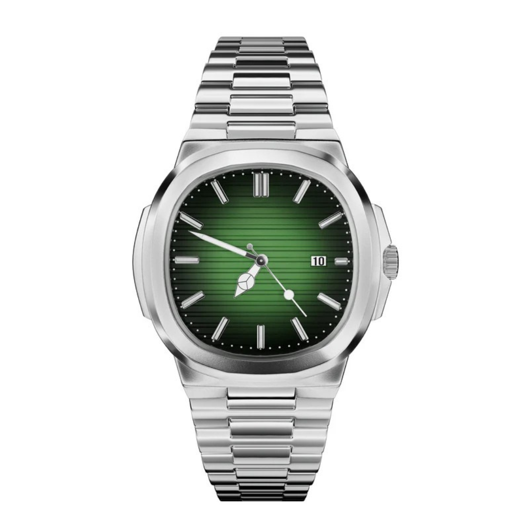 Reloj de Acero Inoxidable con Esfera Negra y Diseño Elegante para Hombre