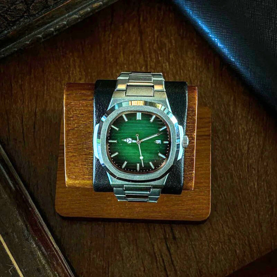 Reloj de Acero Inoxidable con Esfera Negra y Diseño Elegante para Hombre
