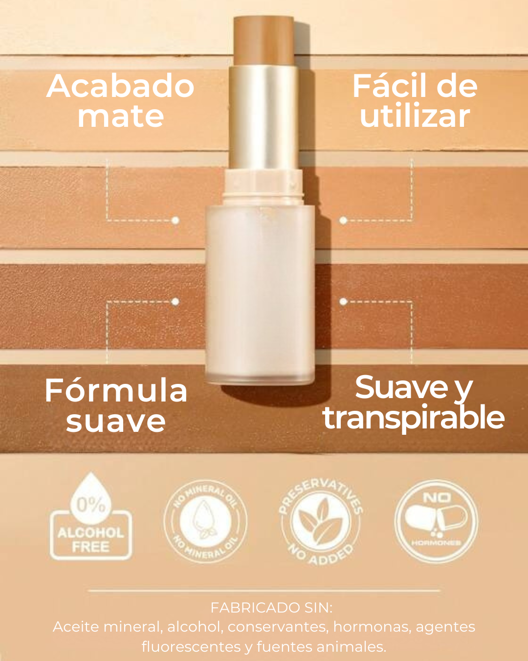 Base de Maquillaje Mate en Barra de Cobertura Total (OFERTA 2X1)