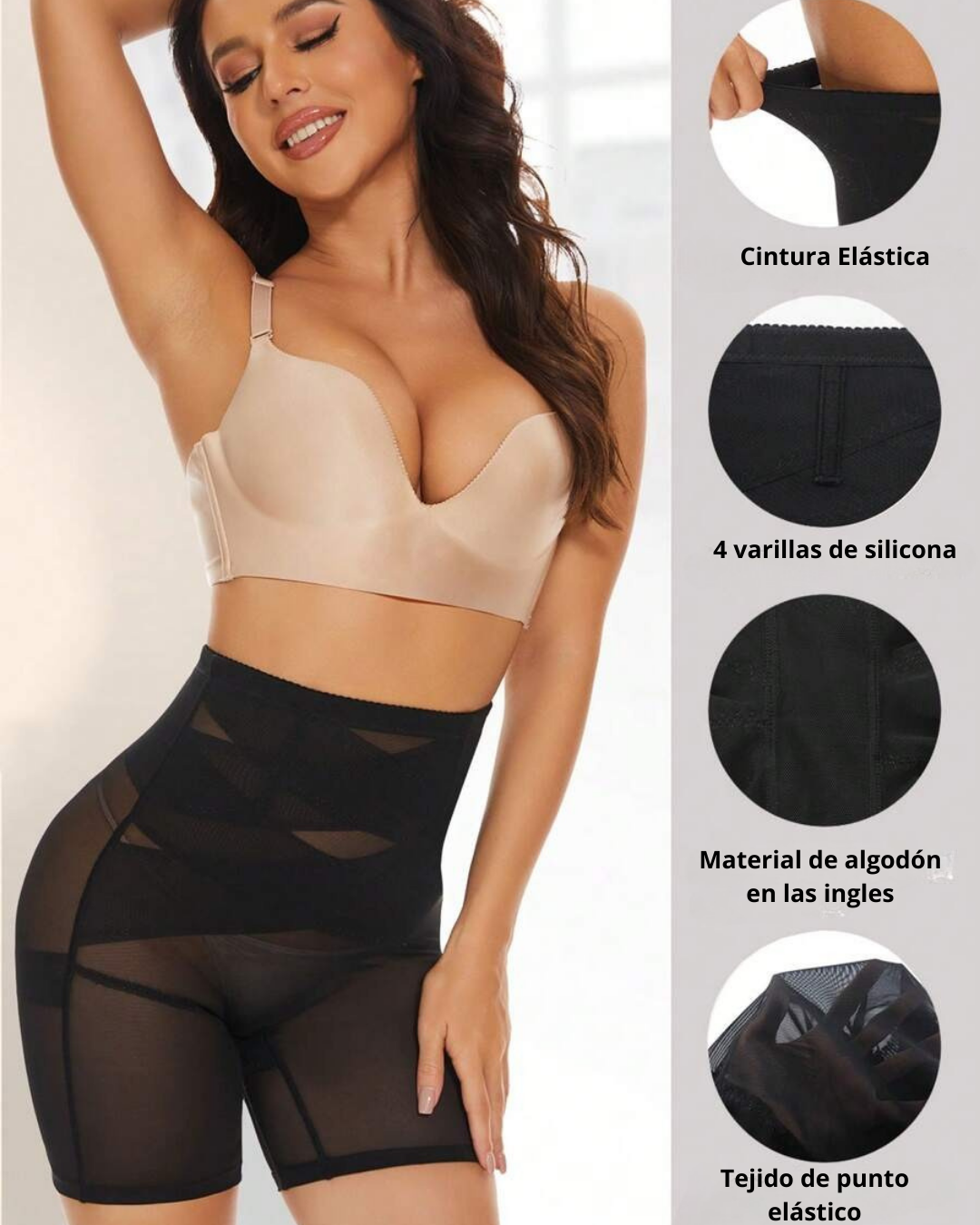 Faja Corta con Control de Vientre y Aumento de Glúteos (OFERTA 2X1)