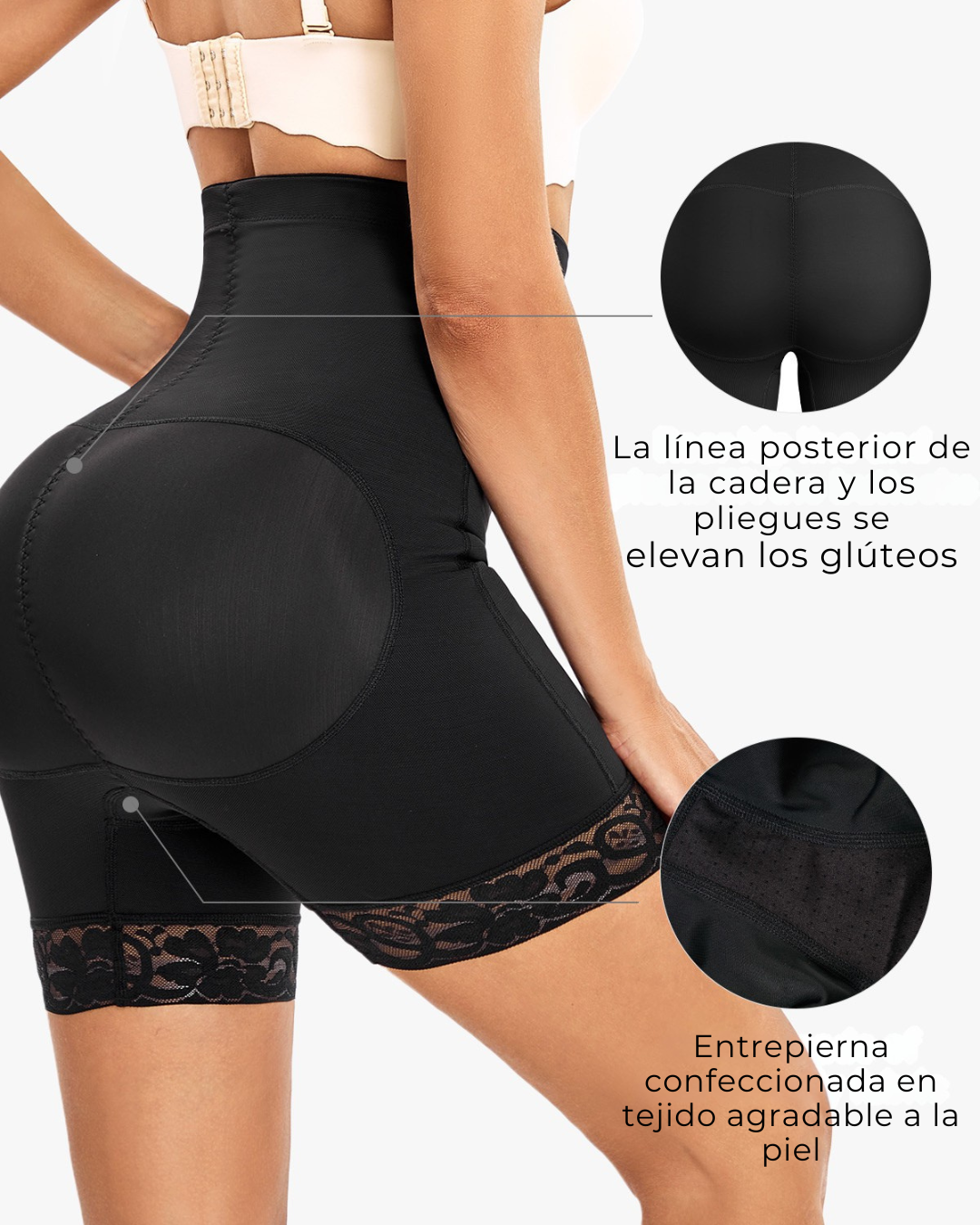 Short Moldeador de Cintura Alta con Efecto Push up y Control de Abdomen (OFERTA 2X1)