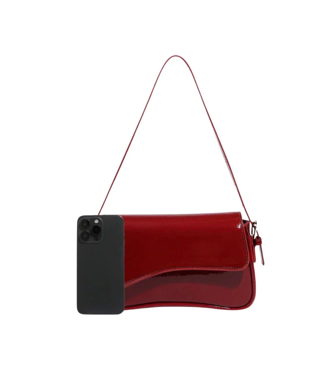 Bolso baguette rojo para mujer compacta con estilo moderno