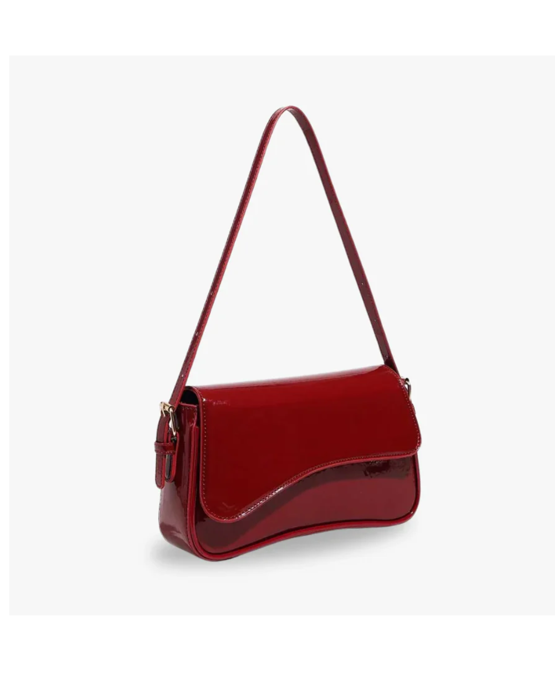 Bolso baguette rojo para mujer compacta con estilo moderno